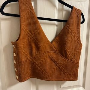 Anthropologie Cropped Layering Button Side Vest